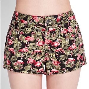 🌻Denim flamingo shorts